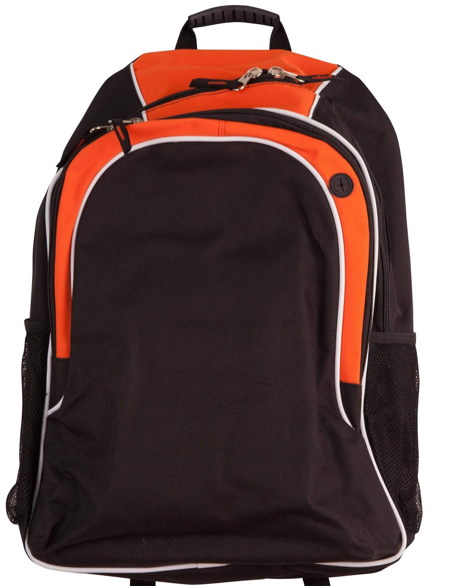 WINNER BACKPACK B5020 Active Wear Winning Spirit Black/White/Orange "(w)35.5cm (h) 43cm (d)15.5cm Capacity: 23 Litres"